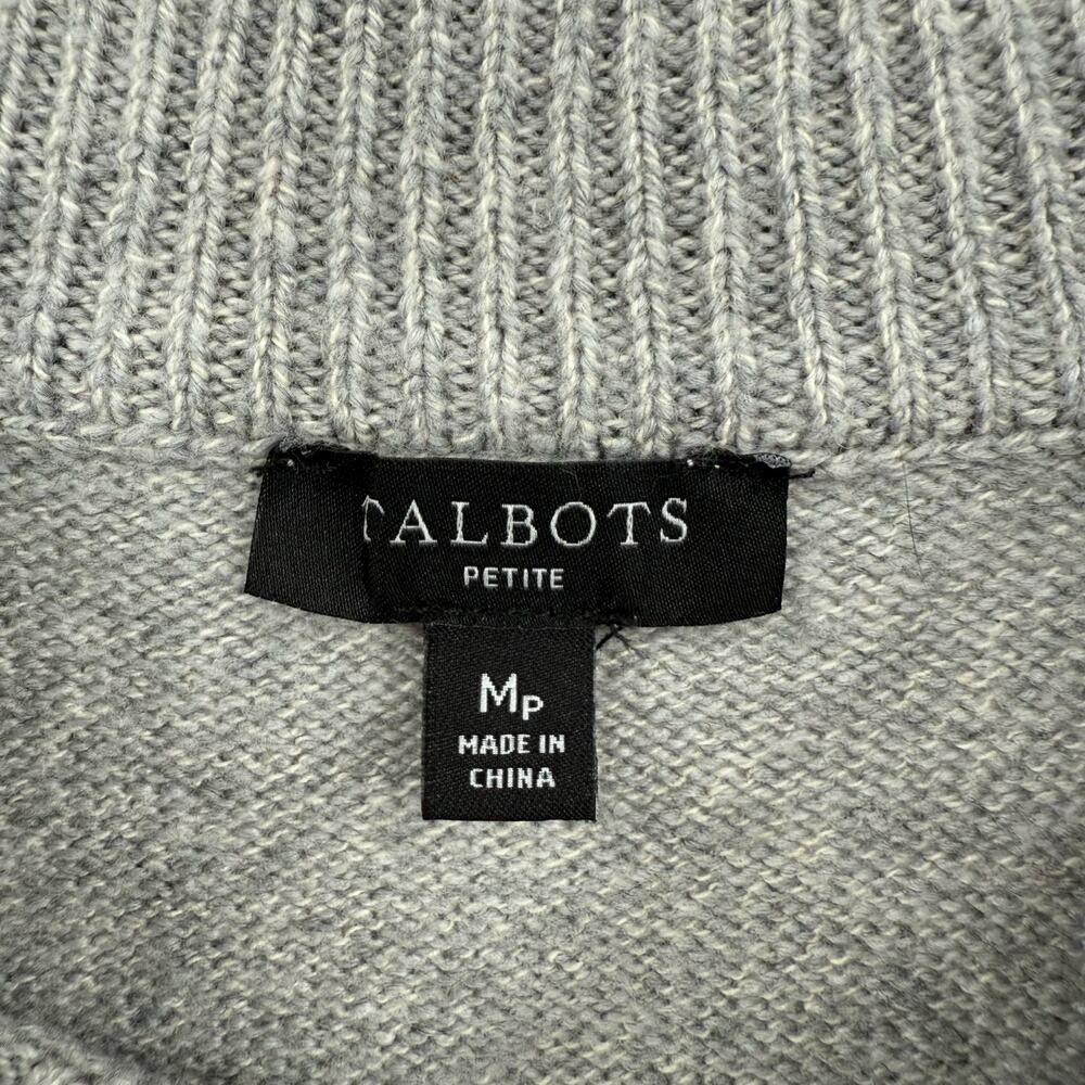 Talbots Size Medium Petite Gray Pullover Sweater … - image 3